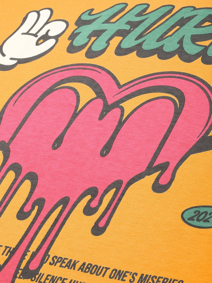 Difference of Opinion Printed Oversized Pure Cotton T-shirt