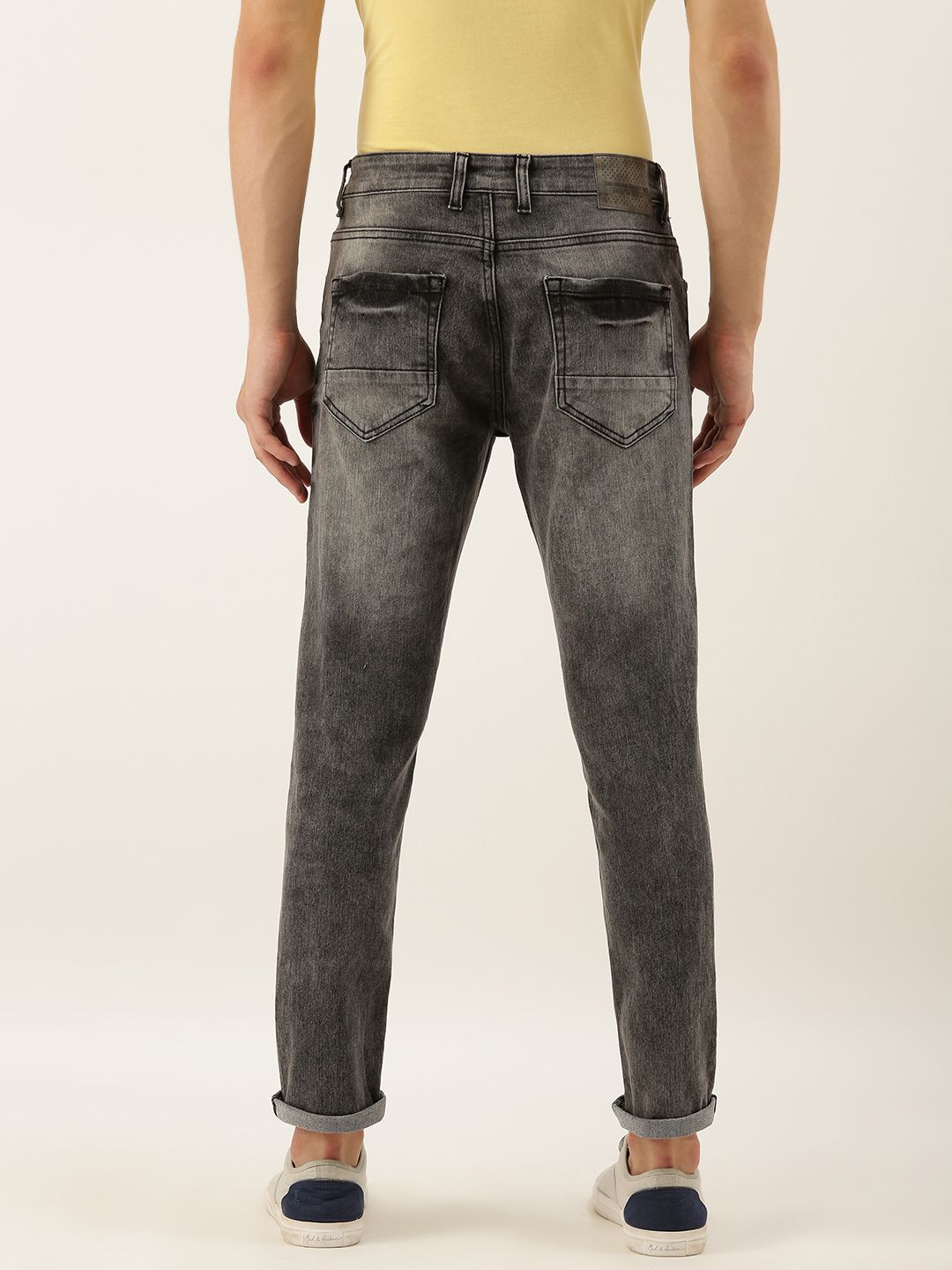 The Indian Garage Co Men Grey Slim Fit Mid-Rise Clean Look Stretchable Jeans