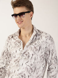 Thomas Scott Men Premium Cutaway Collar Abstract Printed Casual Shirt