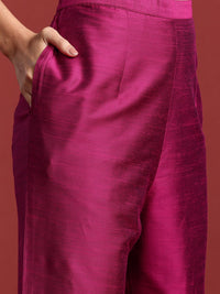 Indo Era Yoke Design Mirror Work Kurta With Trousers & Dupatta