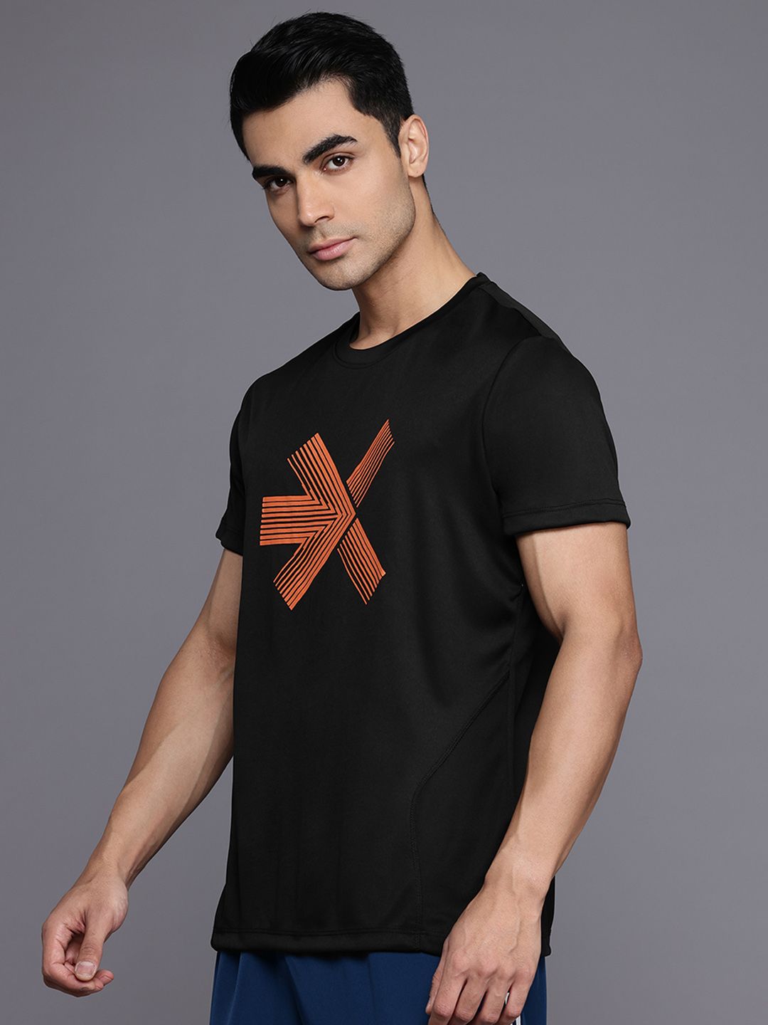HRX by Hrithik Roshan Men Brand Logo Printed Rapid-Dry Training T-shirt