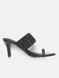 House of Pataudi  Open Toe Embellished Slim Heels