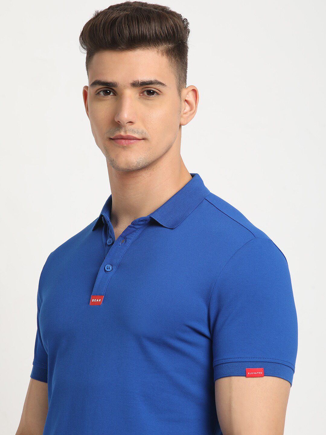 THE BEAR HOUSE Polo Collar Short Sleeves Slim Fit T-shirt