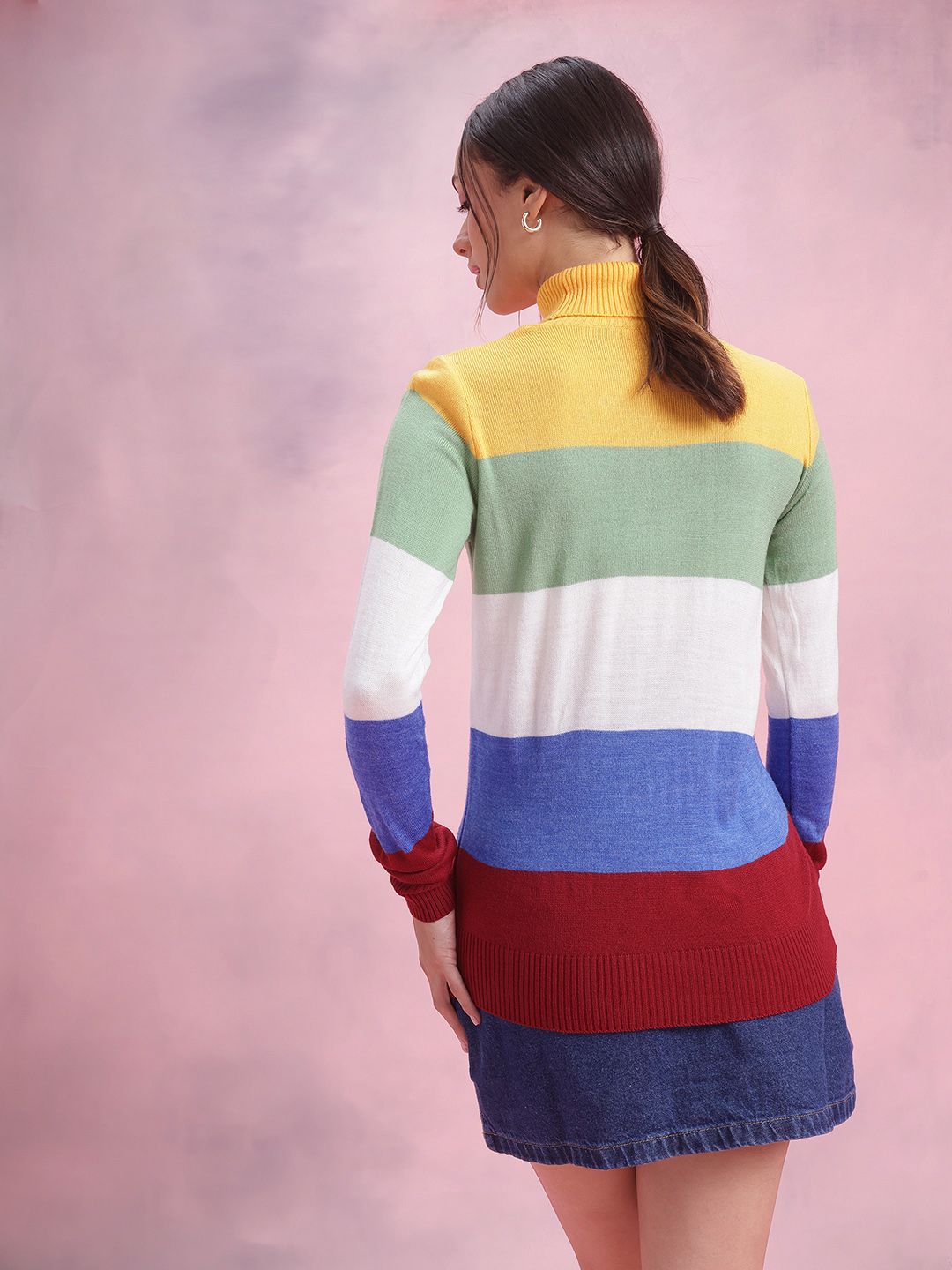 DressBerry Striped Colourblocked Pullover