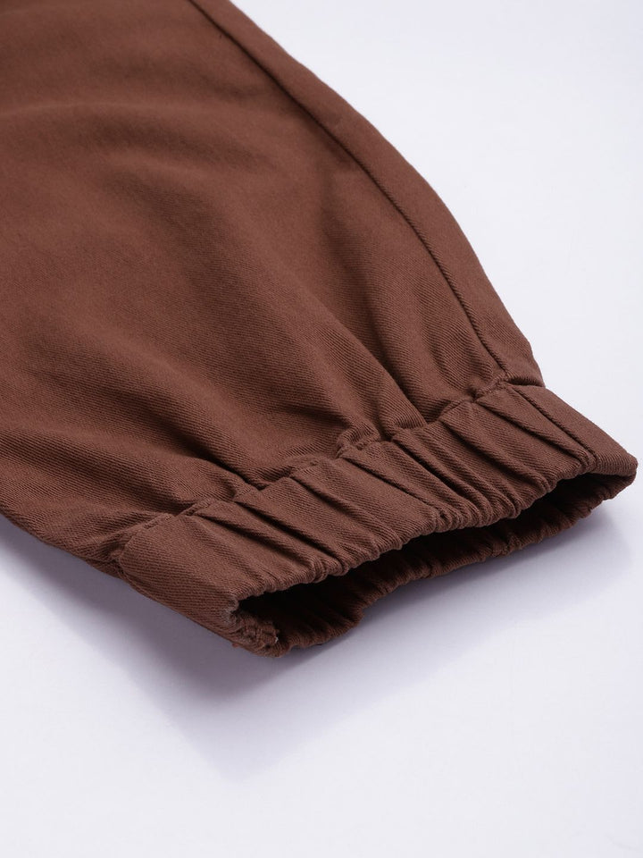 The Indian Garage Co Men Brown Slim Fit Cargos Trousers