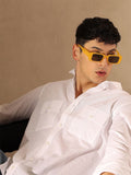 DENNISON Smart Spread Collar Cotton Linen Casual Shirt