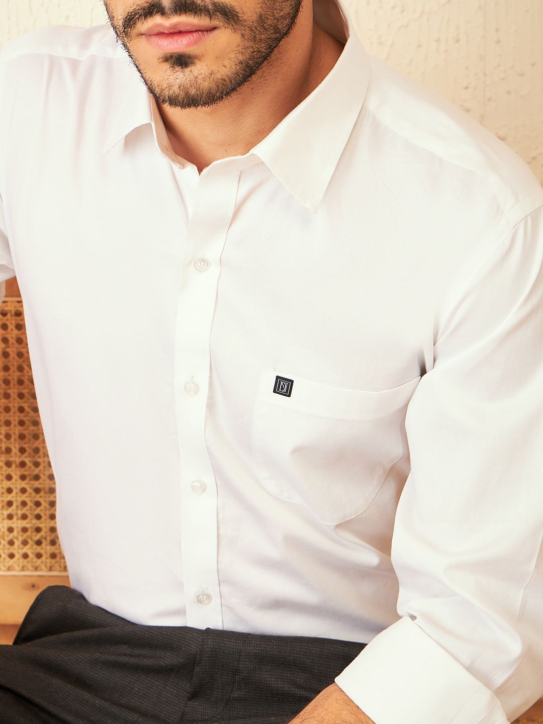DENNISON Smart Spread Collar Cotton Formal Shirt
