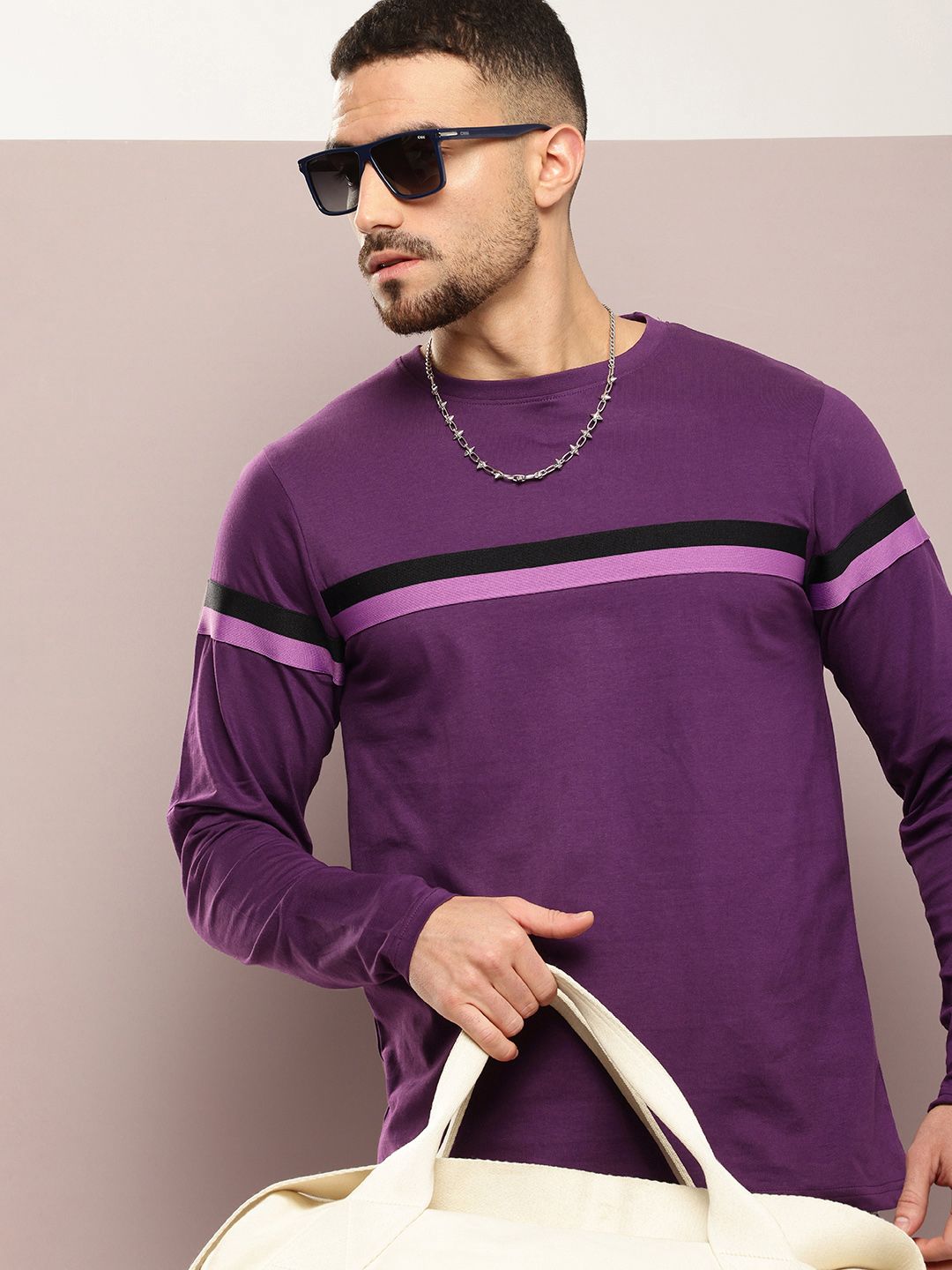 DILLINGER Men Striped Pure Cotton T-shirt
