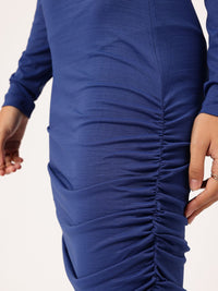 DressBerry Effortless Chic Bodycon Ruched Midi Dress