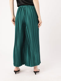 DressBerry Women City Glamour Accordion Pleats Wide Leg Trousers