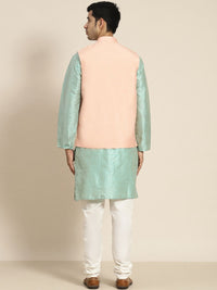 SOJANYA Men Woven Design Kurta with Churidar with Nehru Jacket