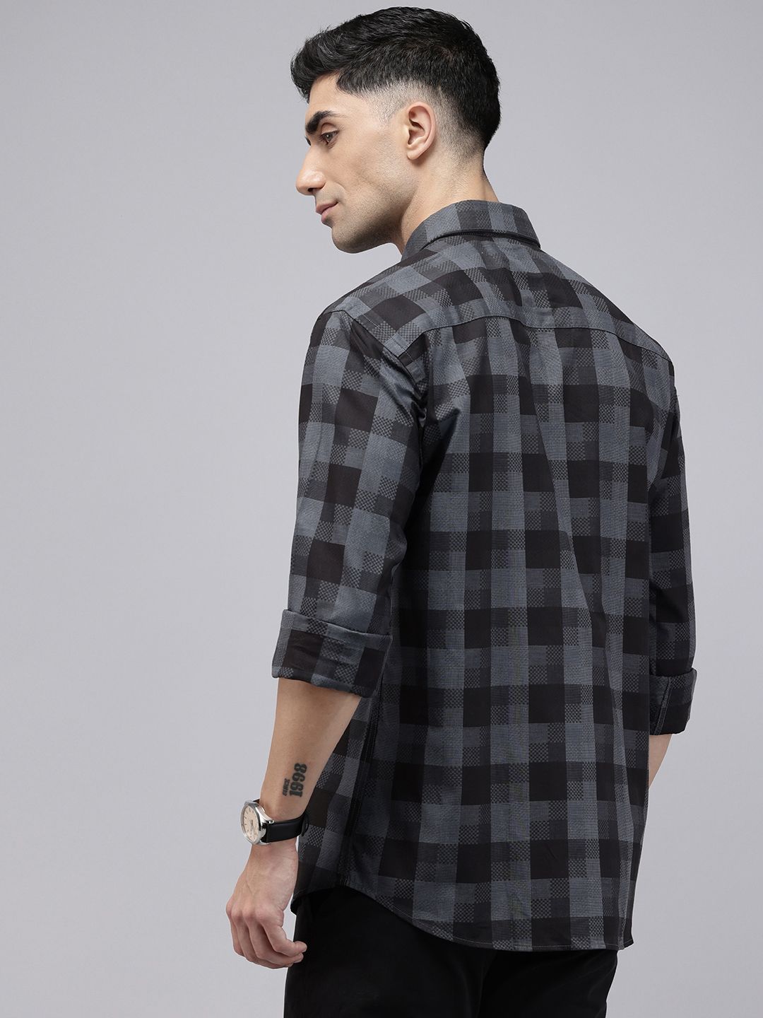 Park Avenue Slim Fit Opaque Checked Pure Cotton Casual Shirt