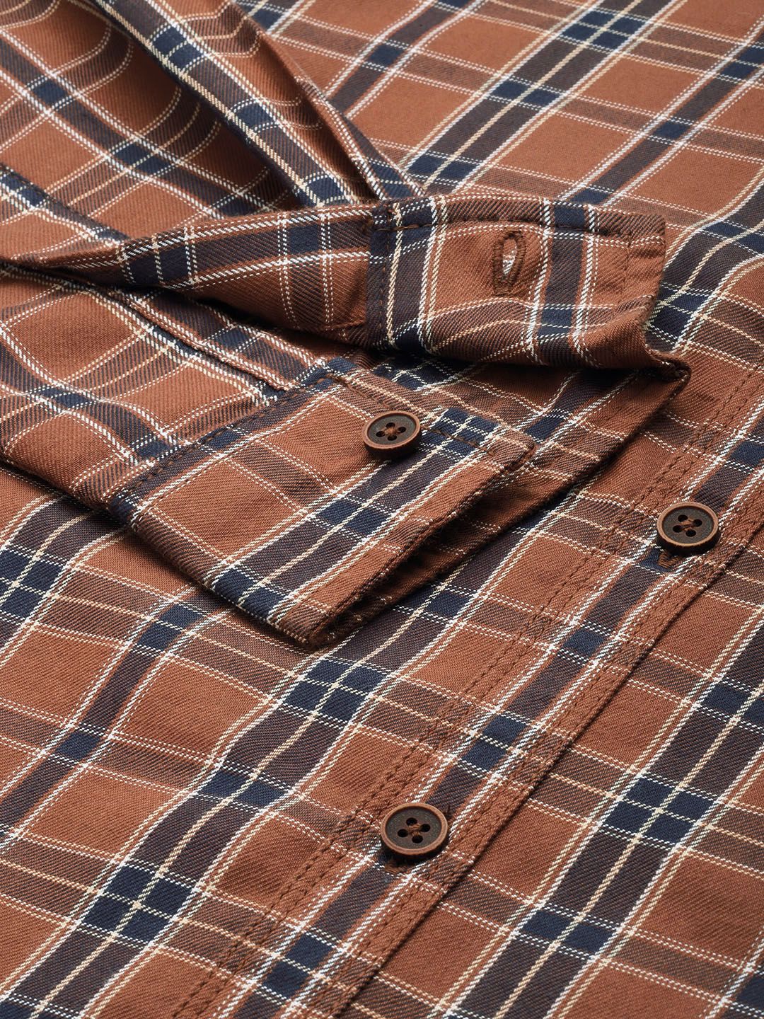 The Indian Garage Co Men Tartan Checks Casual Shirt