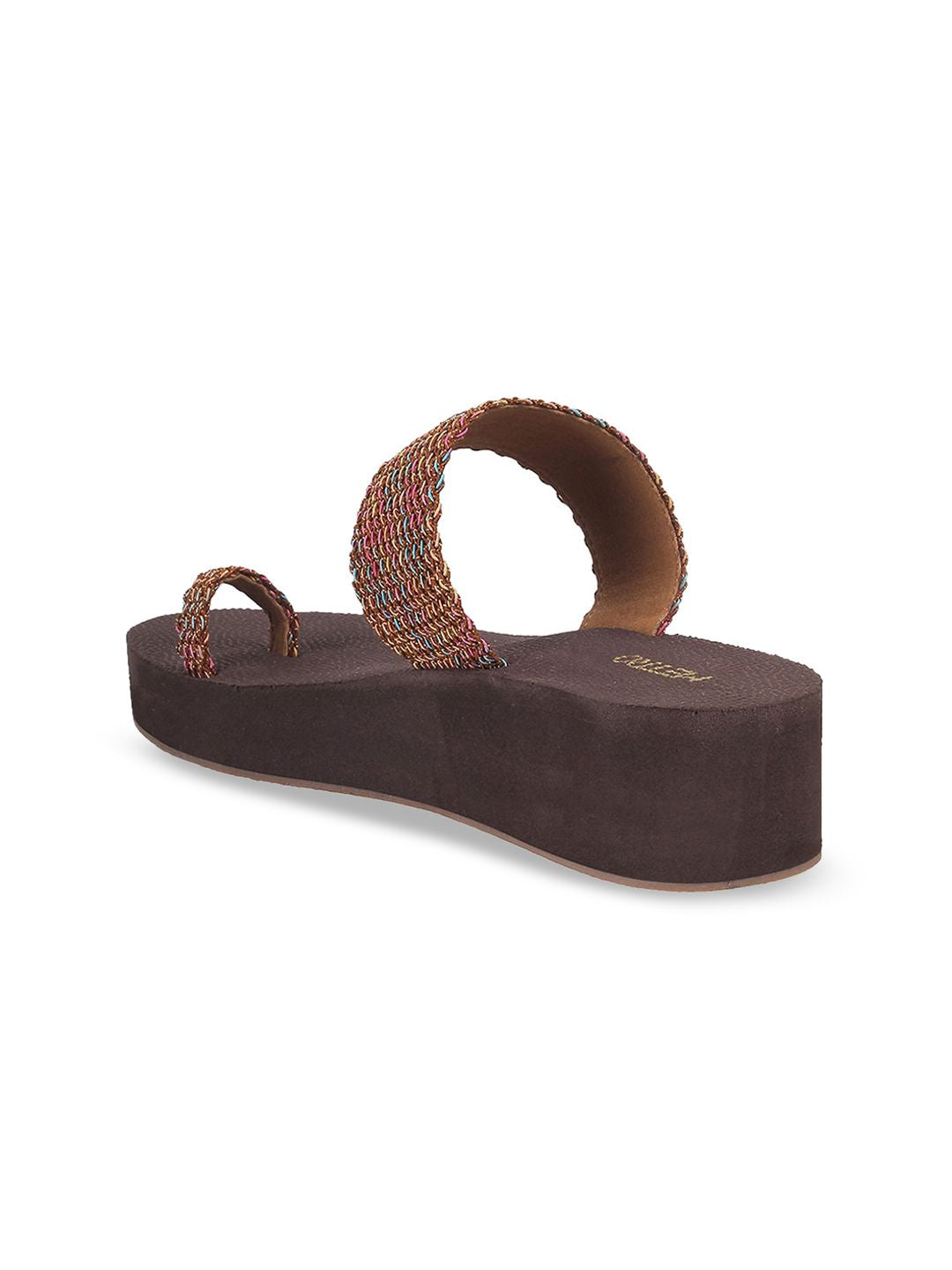 Metro Textured One Toe Flatform Heels