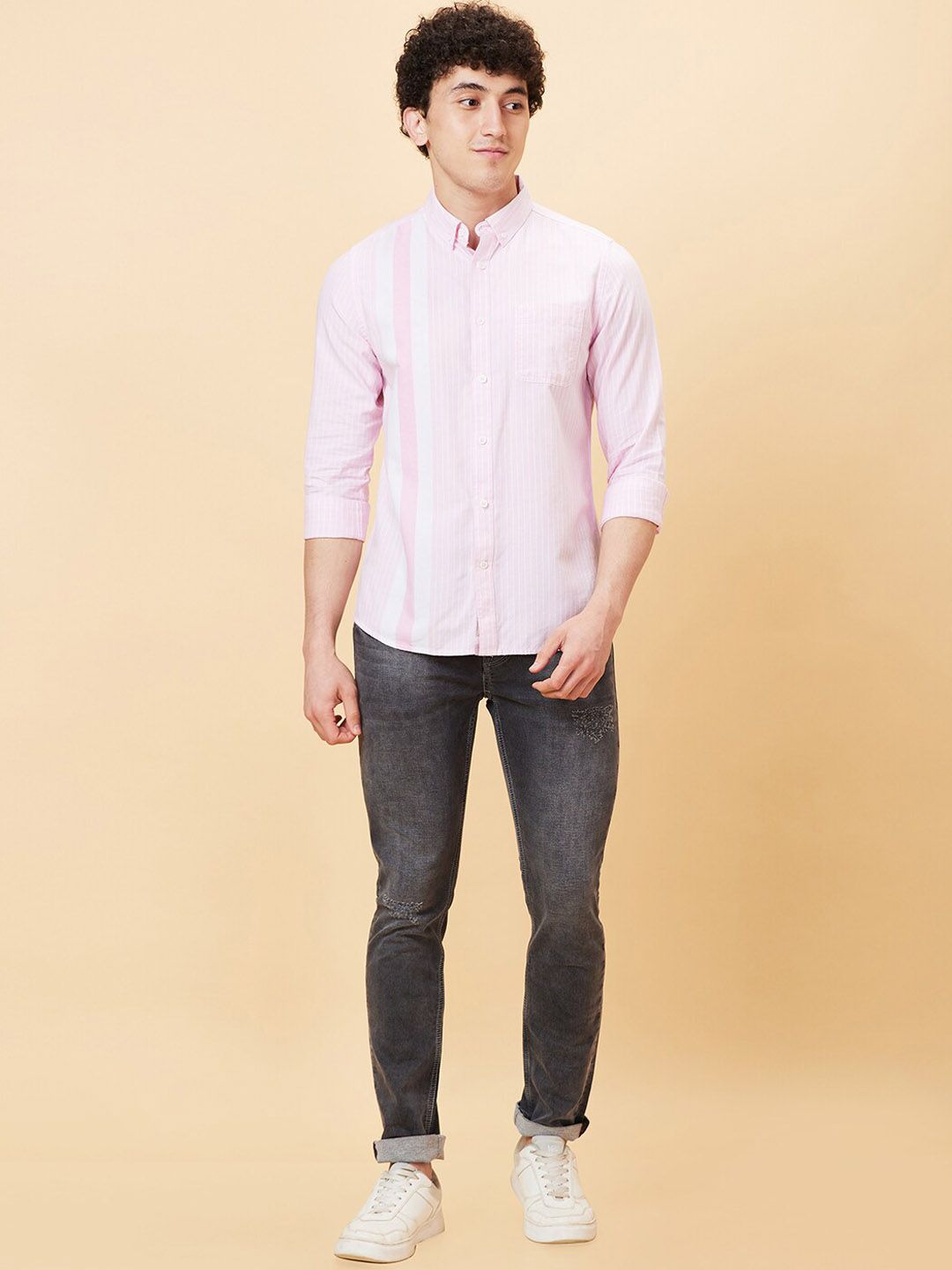 Being Human Men Skinny Fit Low Distress Heavy Fade Jeans