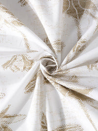 Myntra Elegant Homes White & Beige Floral 400 TC Bedsheet with 2 Pillow Covers