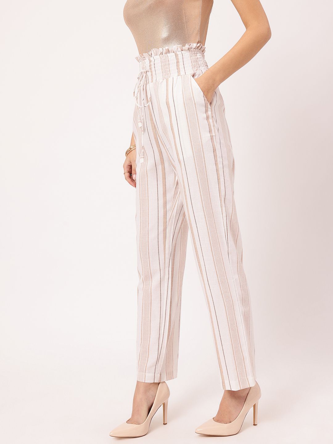 DressBerry Women Timeless Threads Striped Trousers