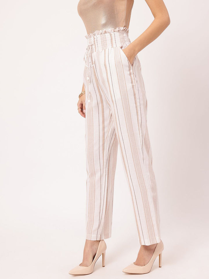 DressBerry Women Timeless Threads Striped Trousers