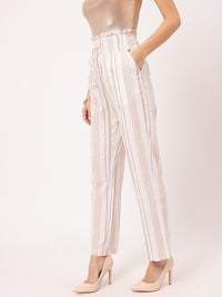 DressBerry Women Timeless Threads Striped Trousers