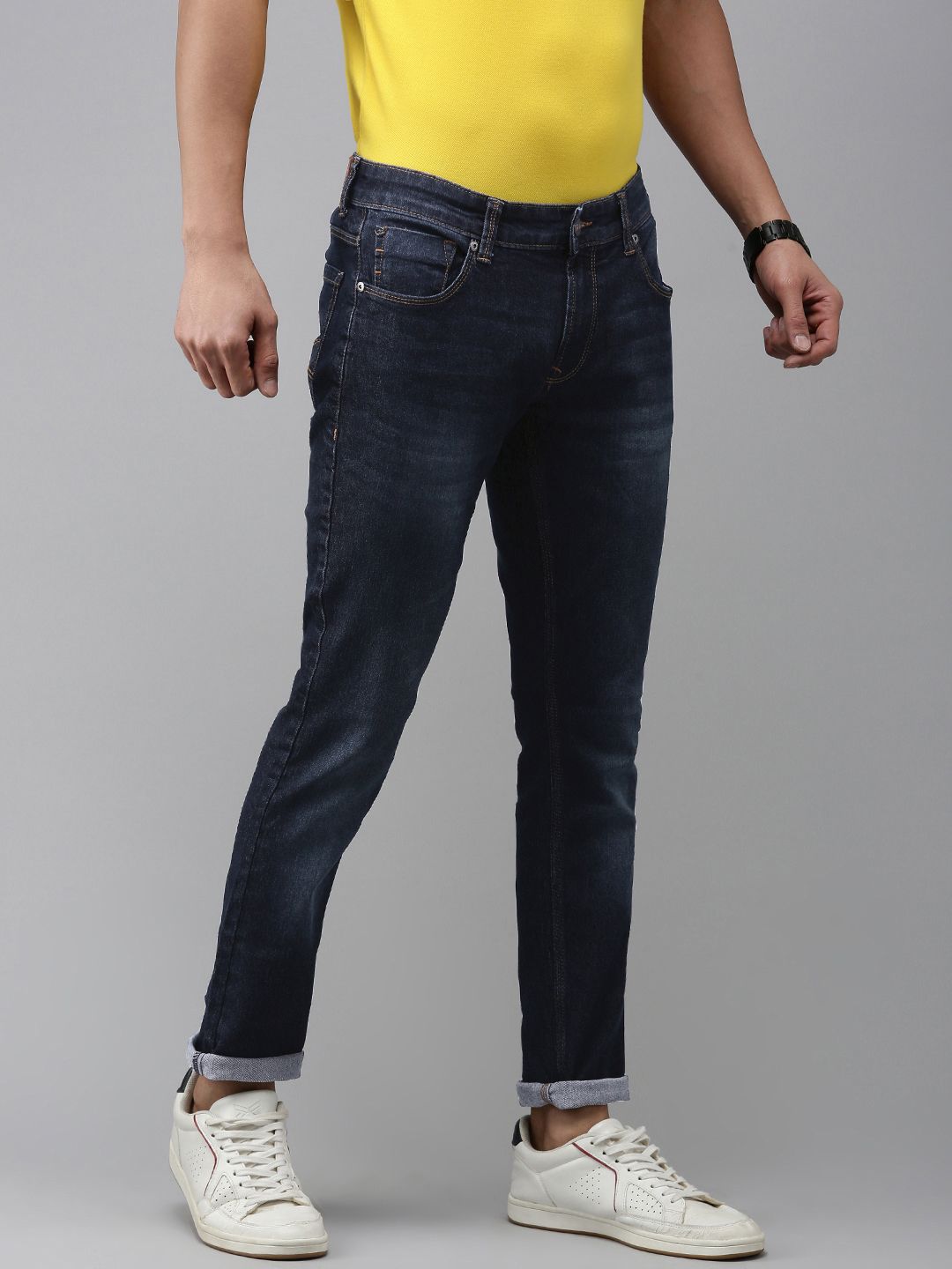 SPYKAR Men Slim Fit Low-Rise Light Fade Stretchable Jeans