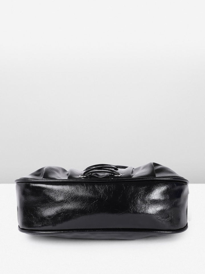 DressBerry Mini Hobo Bag with Lace-Up Detail