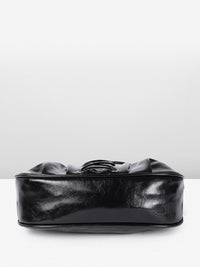 DressBerry Mini Hobo Bag with Lace-Up Detail