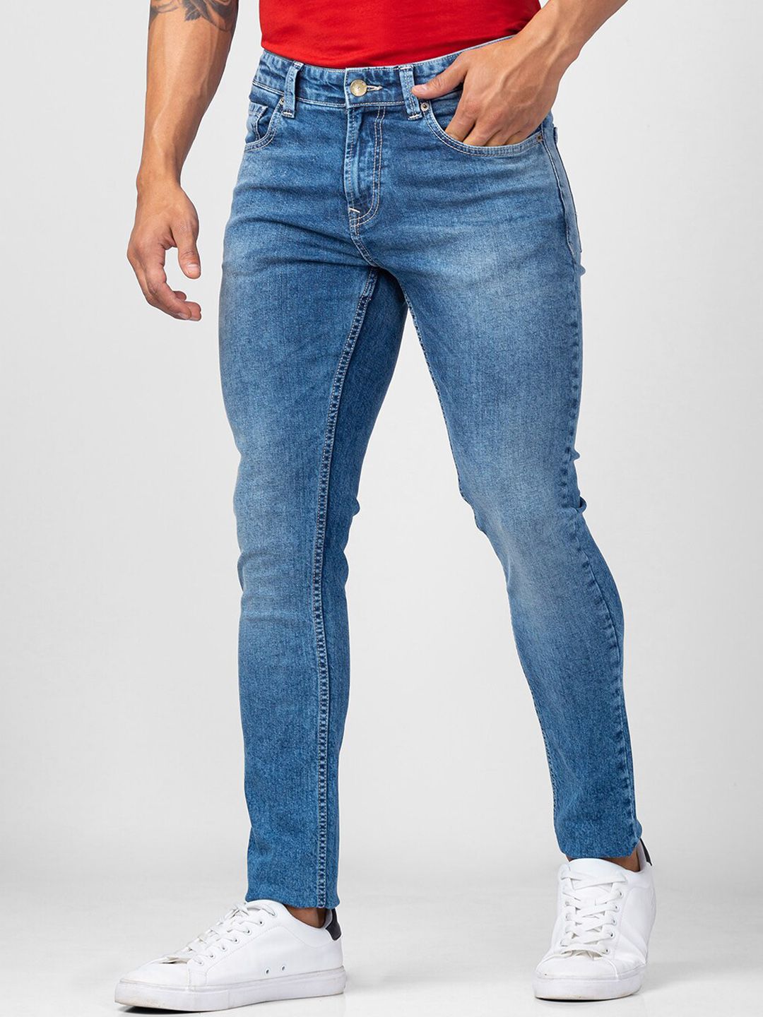 SPYKAR Men Super Skinny Fit Low-Rise Light Fade Jeans