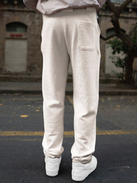 Powerlook Men Cream Structured Track Pant
