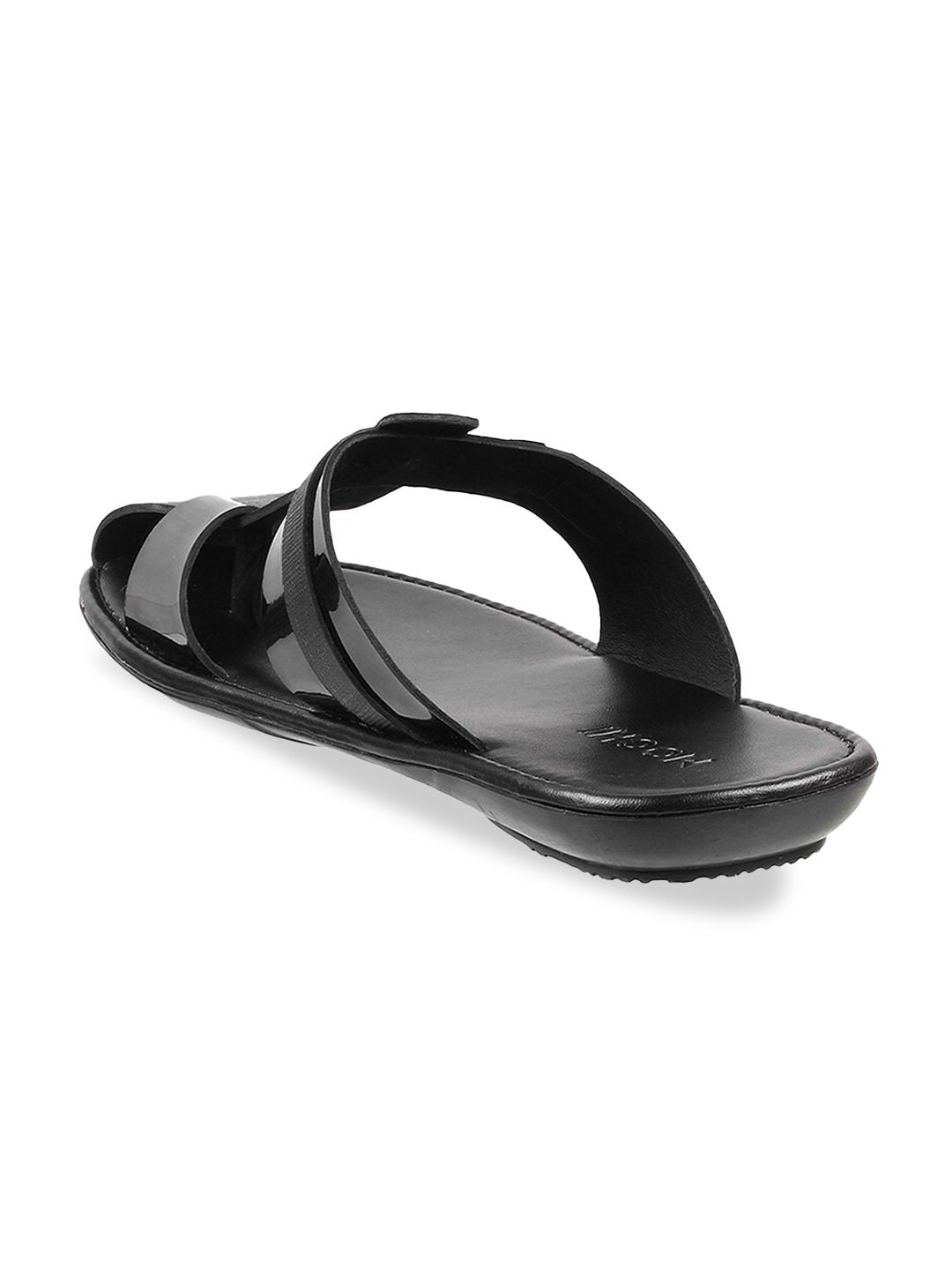 Mochi Men Open One Toe Comfort Sandals With Buckle Detail