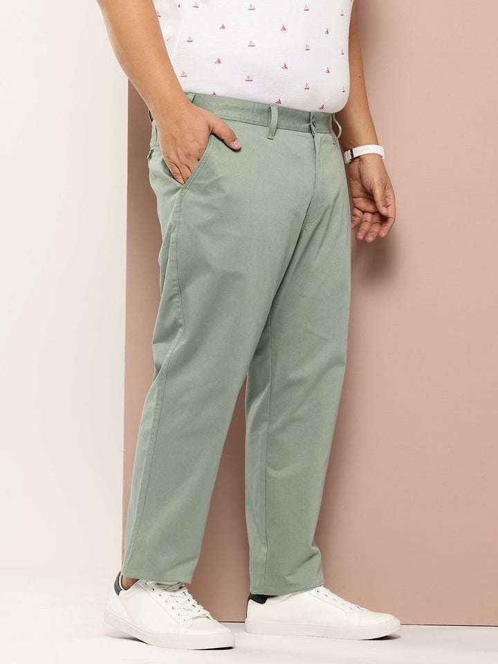 Thomas Scott Men Plus Size Straight Fit Easy Wash Chinos Trousers