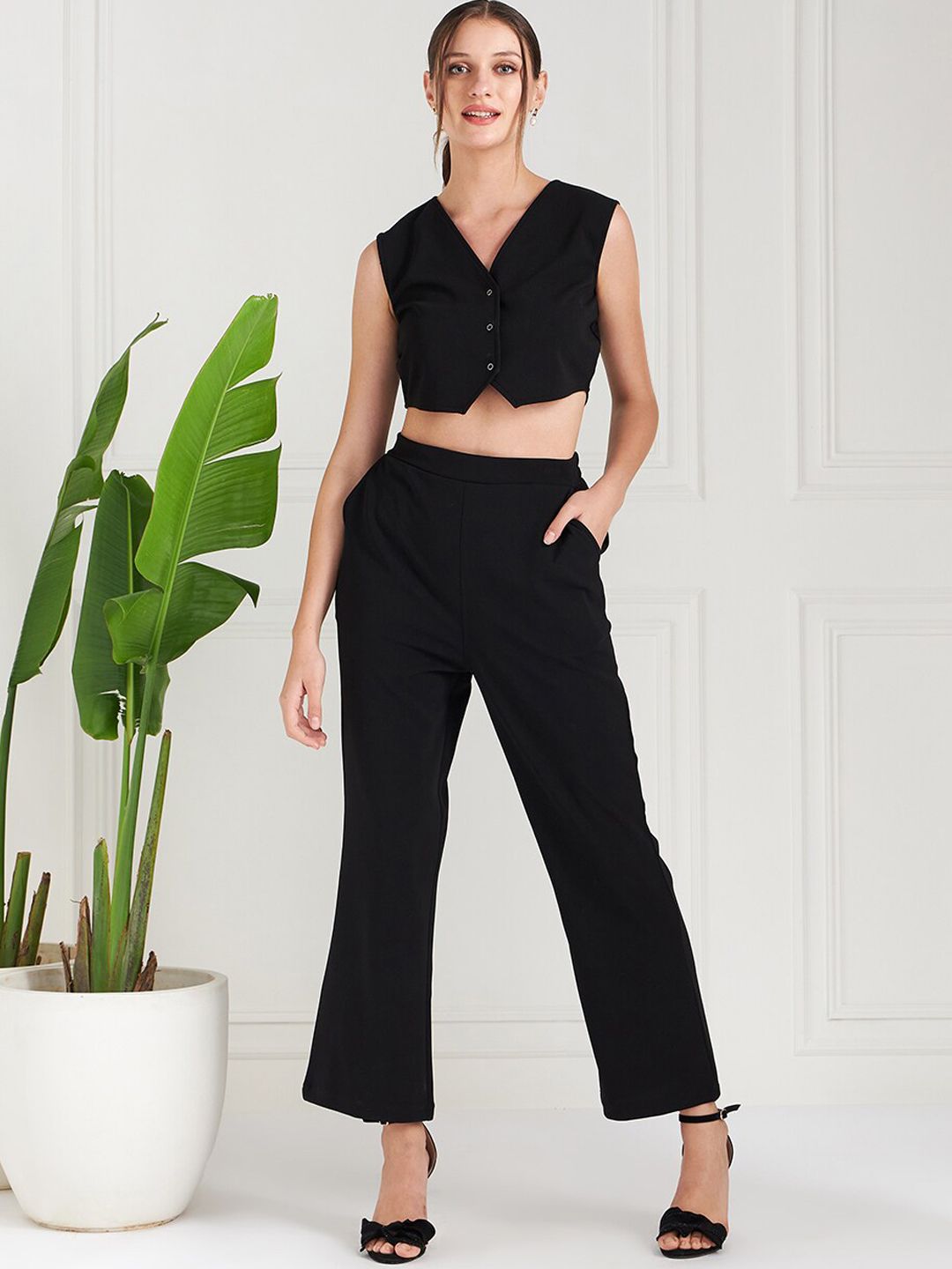 Athena V-Neck Top With Trousers Co-Ords