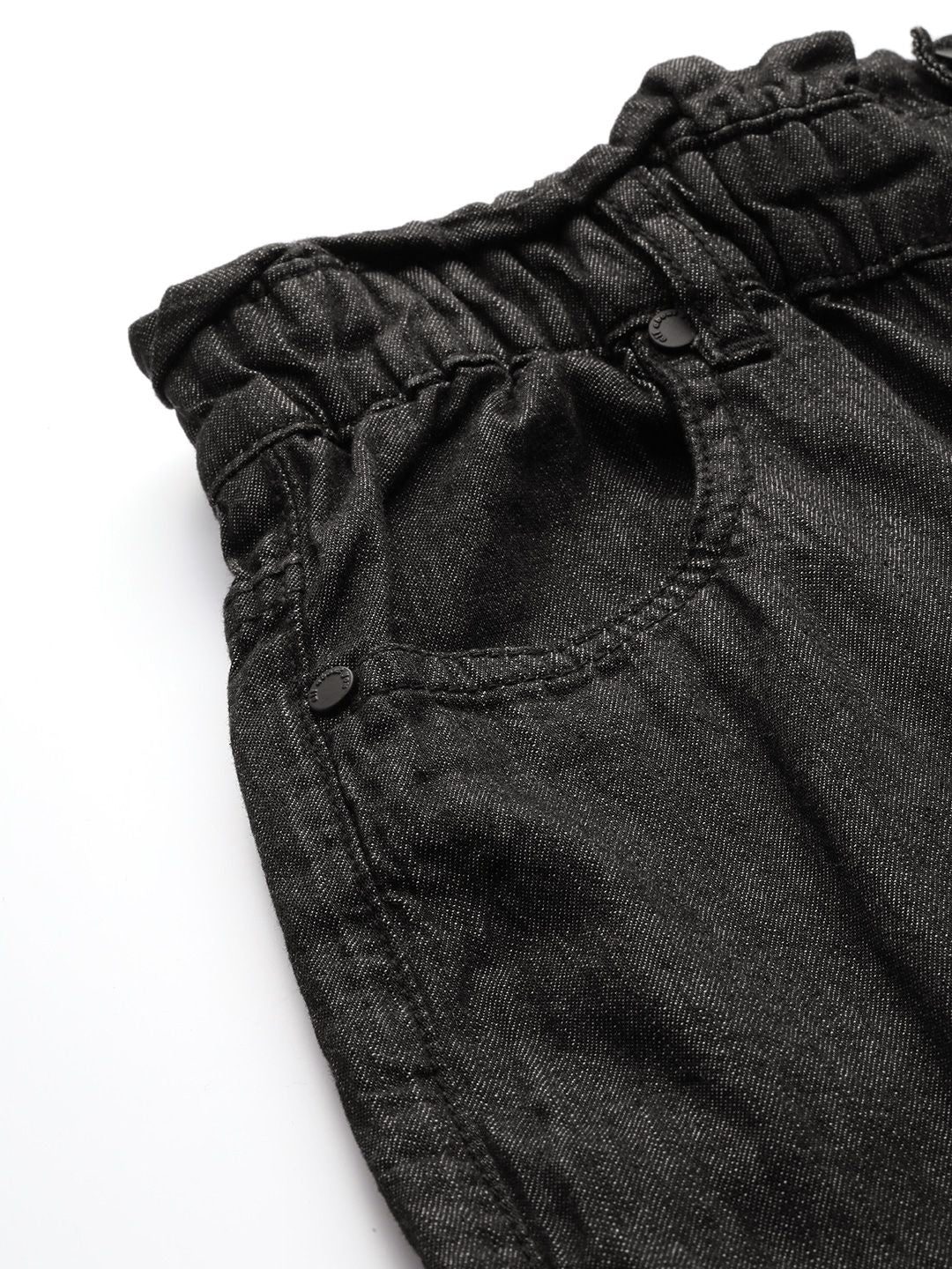 all about you Women Charcoal Grey Pure Cotton Tapered Fit High-Rise Jeans
