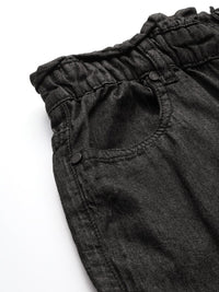 all about you Women Charcoal Grey Pure Cotton Tapered Fit High-Rise Jeans