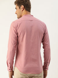 Mr Bowerbird Men Pink Tailored Fit Solid Casual Shirt