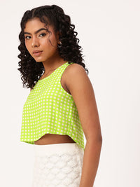 DressBerry Picnic Perfect Checked Slit Back Crop Top
