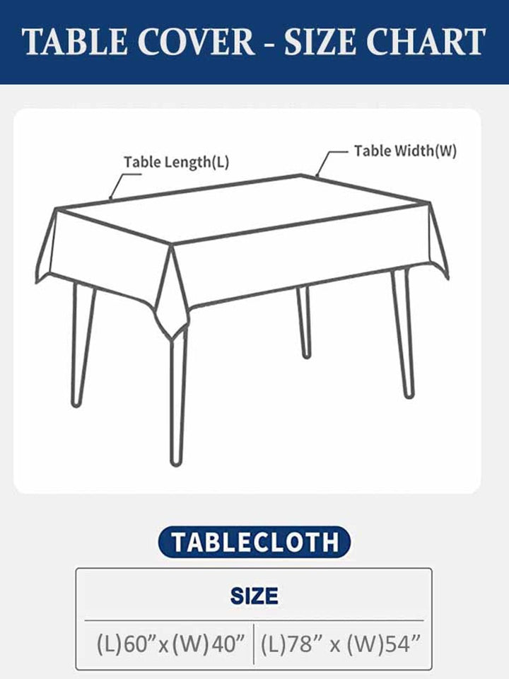 STITCHNEST Blue & White Printed Cotton Rectangular Table Cover