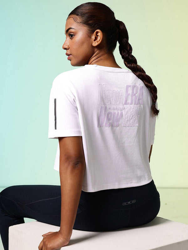 HRX oleh Hrithik Roshan Typography dicetak T-shirt berkotak cepat-kering