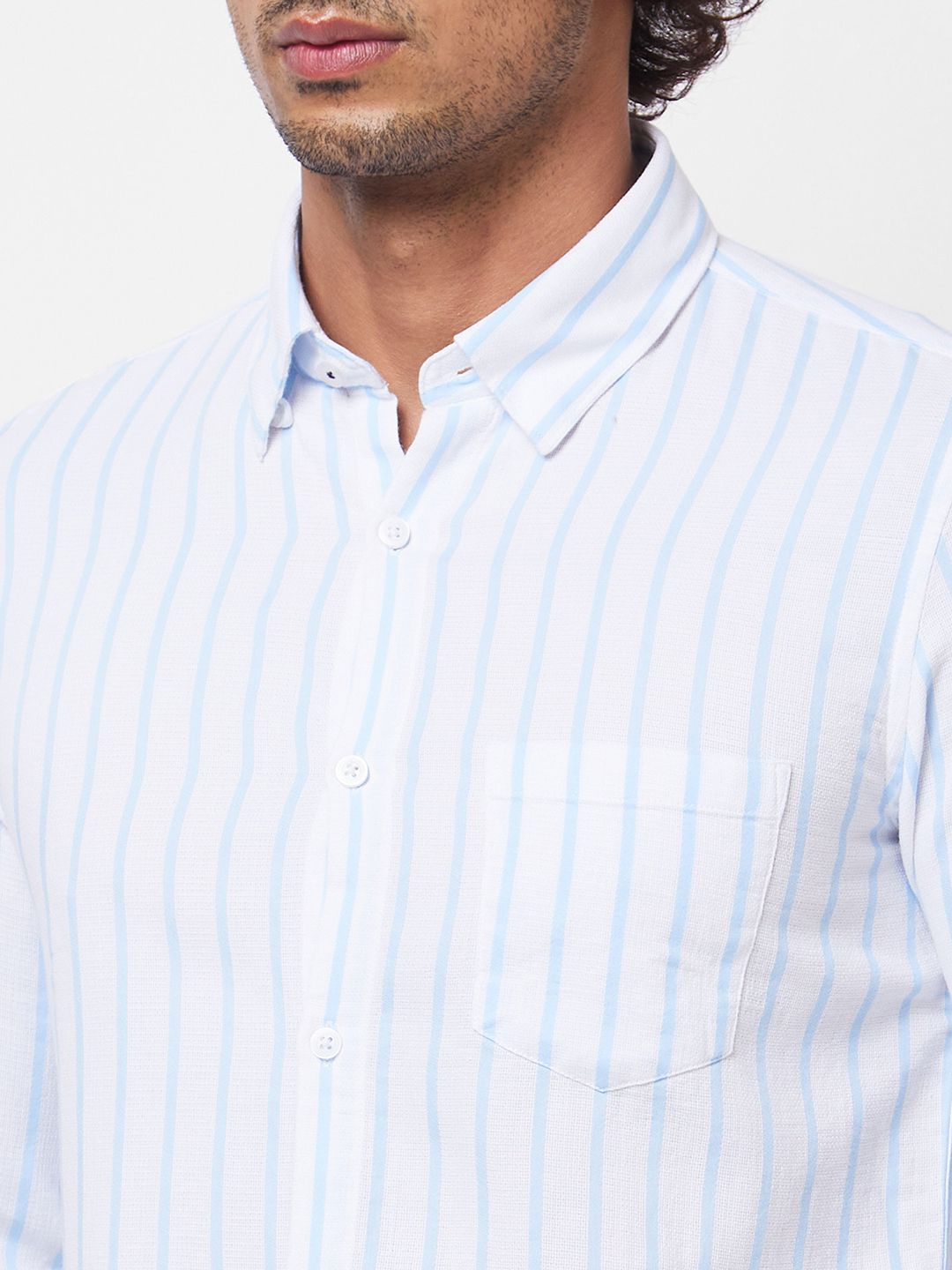 SPYKAR Striped Spread Collar Long Sleeves Cotton Casual Shirt