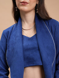Tokyo Talkies Crop Top With Blazer And Trousers