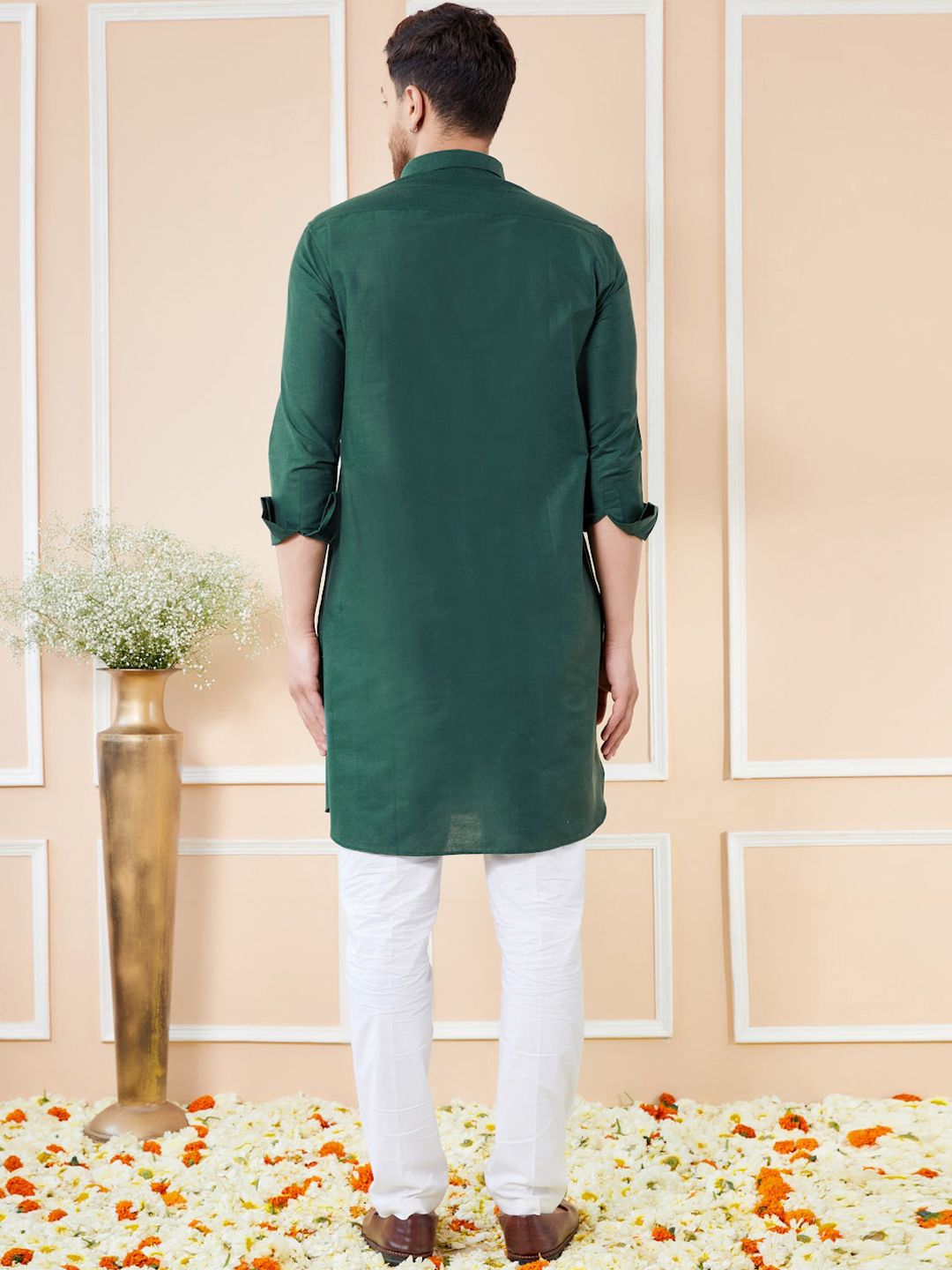 See Designs Shirt Collar Cotton Pathani Kurta