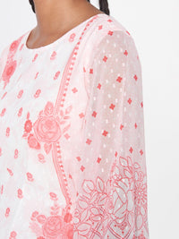 Global Desi Floral Printed Puff Sleeve Maxi Dress
