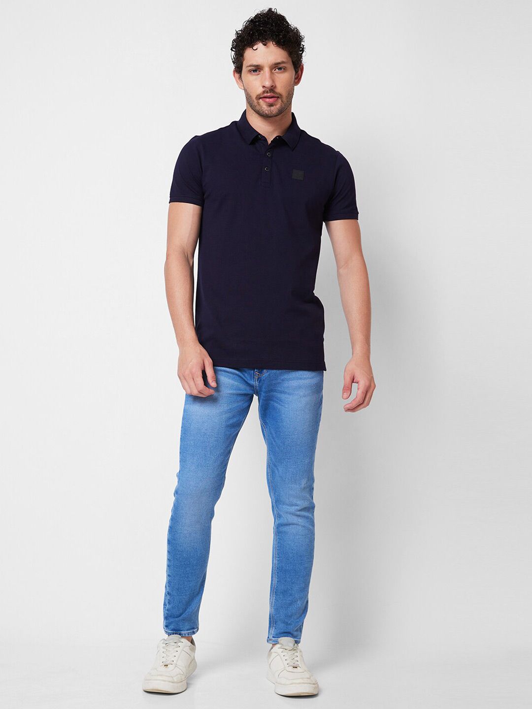 SPYKAR Polo Collar Cotton Slim Fit T-shirt