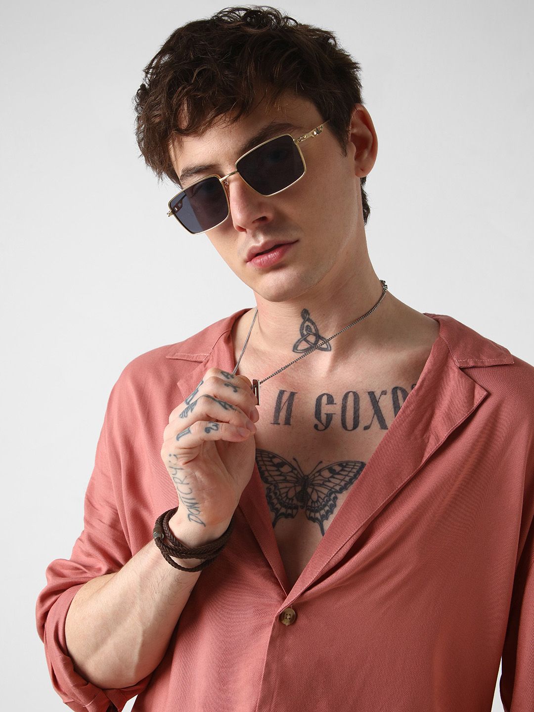 VASTRADO Men Classic Solid Cuban Collar Casual Shirt