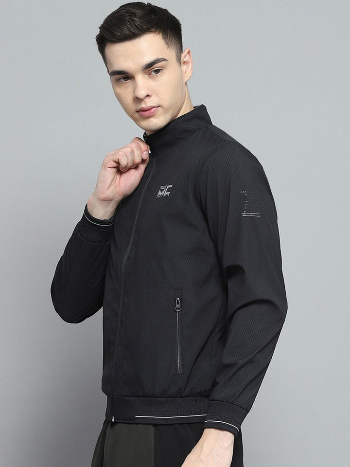 Monte Carlo Men Mock Collar Solid Casual Lightweight Bomber Jacket