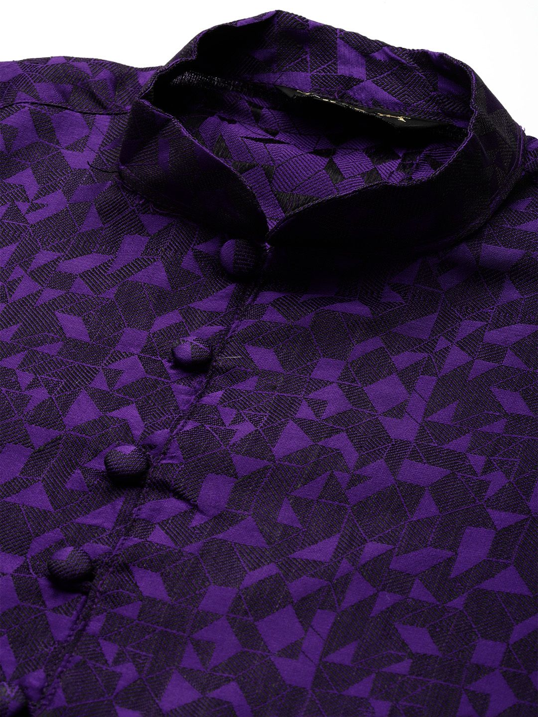 SOJANYA Kurta Kapas Sutera Cetakan Geometrik