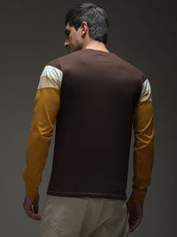 Difference of Opinion Men Colourblocked Round Neck Cotton T-shirt