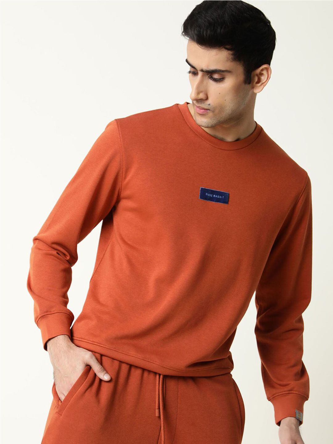 RARE RABBIT Men Velveto Round Neck Sweatshirt