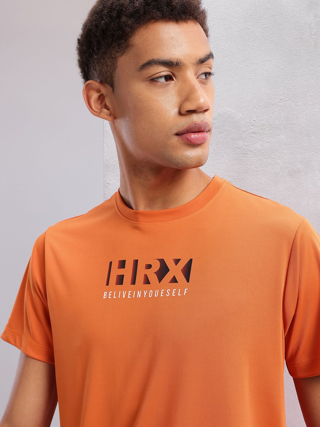 HRX by Hrithik Roshan Typography Print Rapid-Dry Training T-shirt