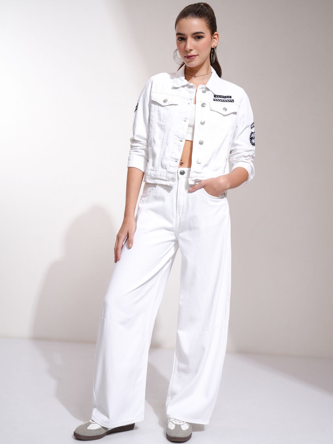 Tokyo Talkies Women White Solid Jacket
