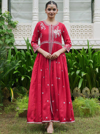 Indo Era Women Ethnic Motifs Embroidered Empire Kurta with Trousers